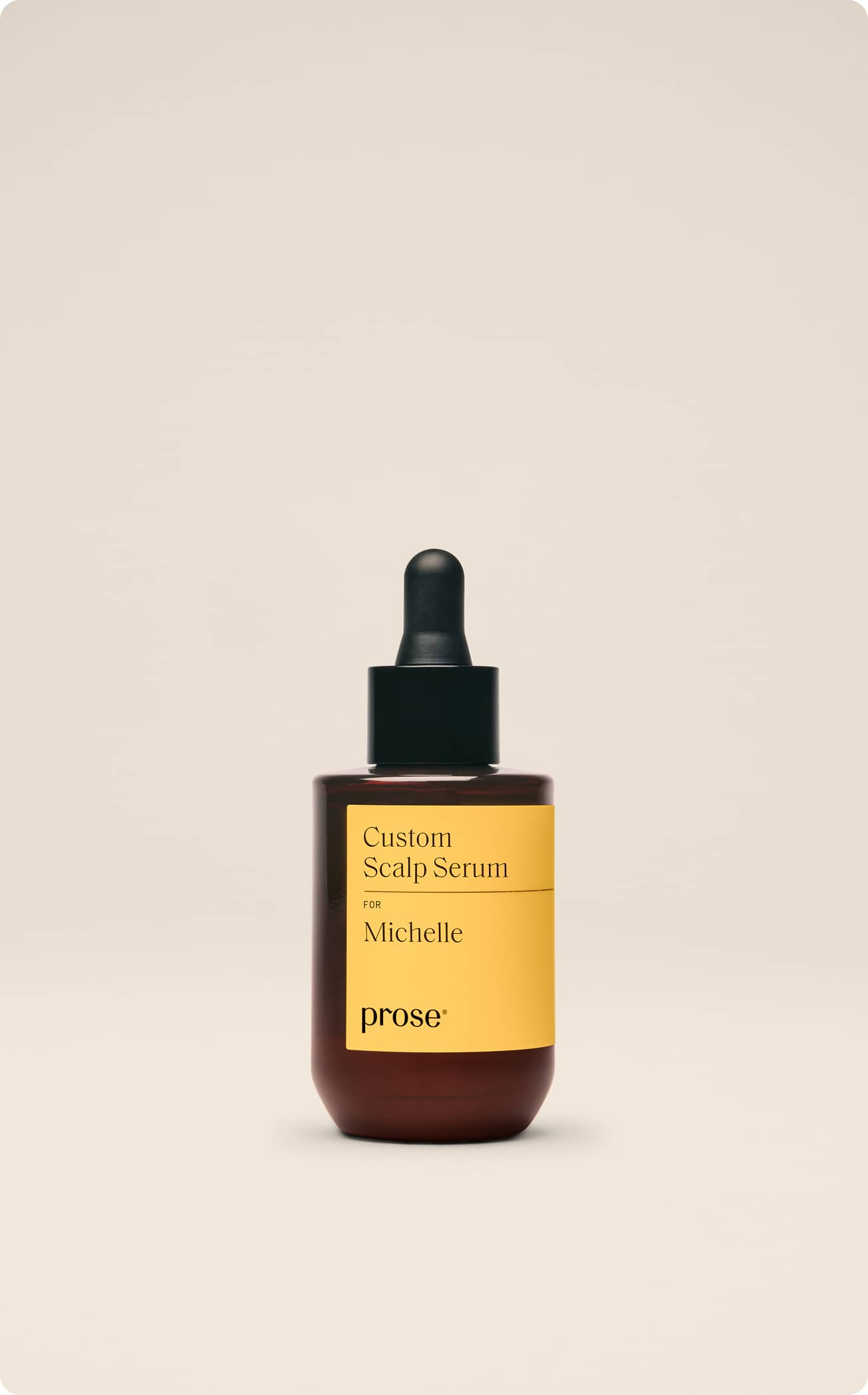 Prose Custom Scalp Serum bottle set against a calming, neutral backdrop.